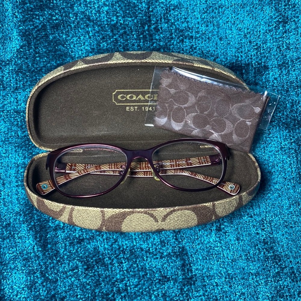 Authentic Coach Glasses, Case and Polishing Cloth